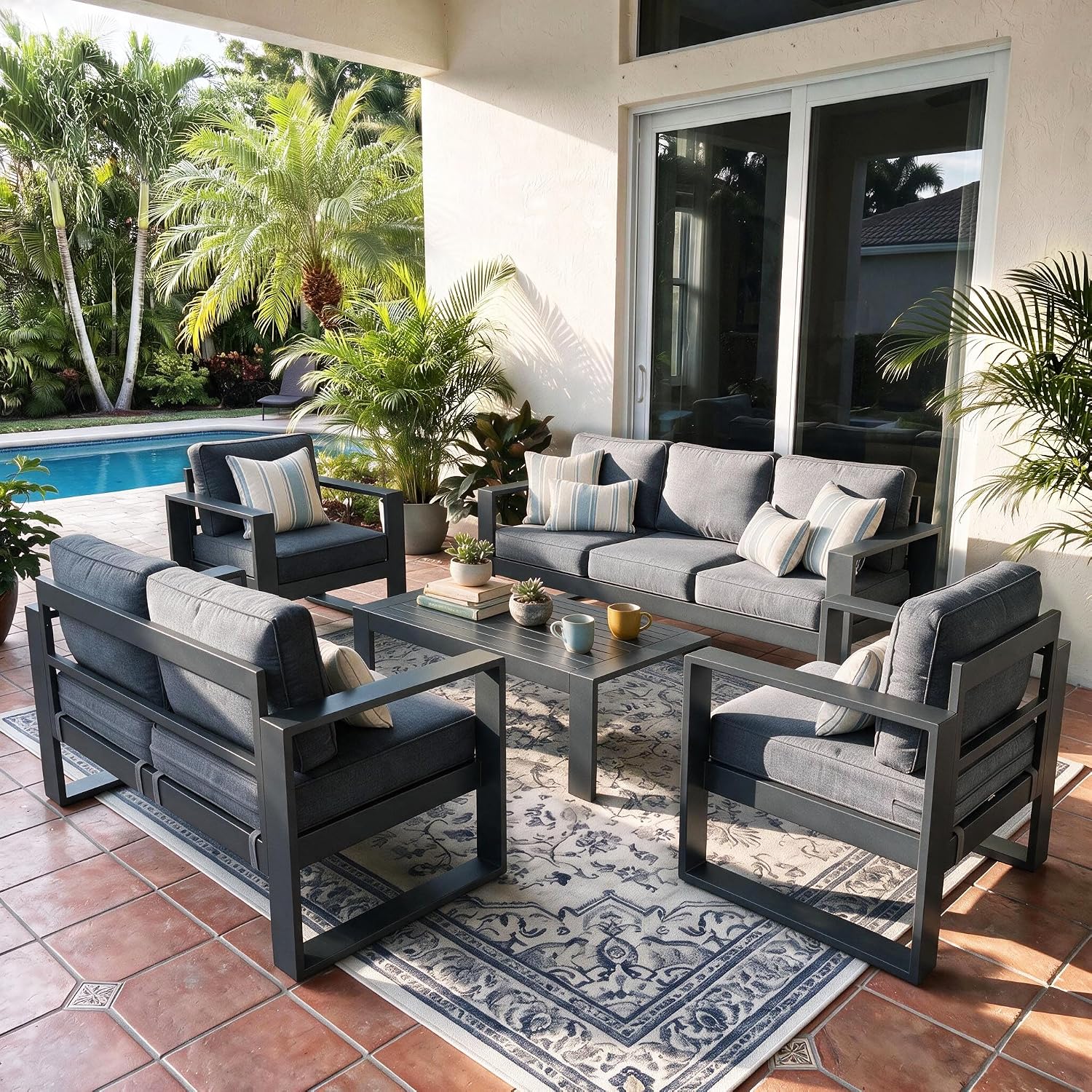 Detalle de LayinSun Aluminum Patio Furniture Set