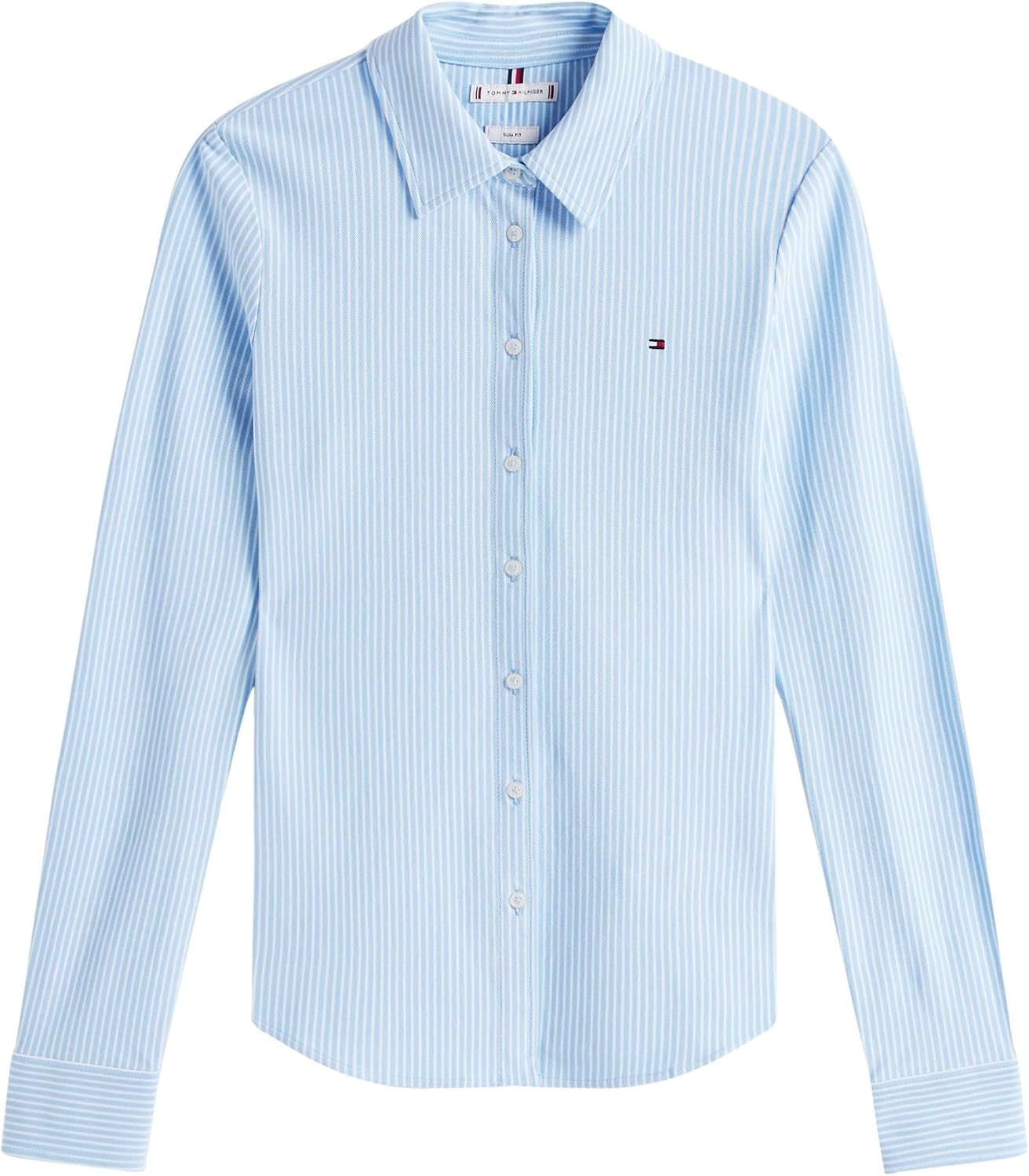 Detalle 2 de Tommy Hilfiger Donna Camicia 1985 Slim con Colletto a Punta