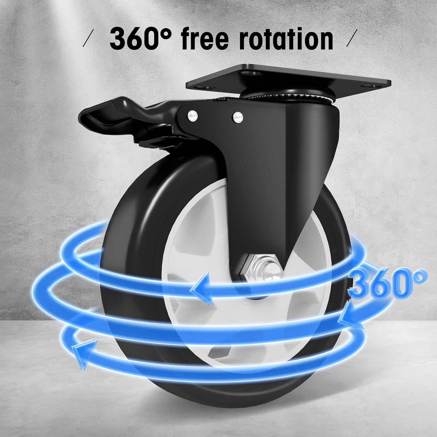 Detalle 2 de ASHGOOB swivel plate casters, 5-inch