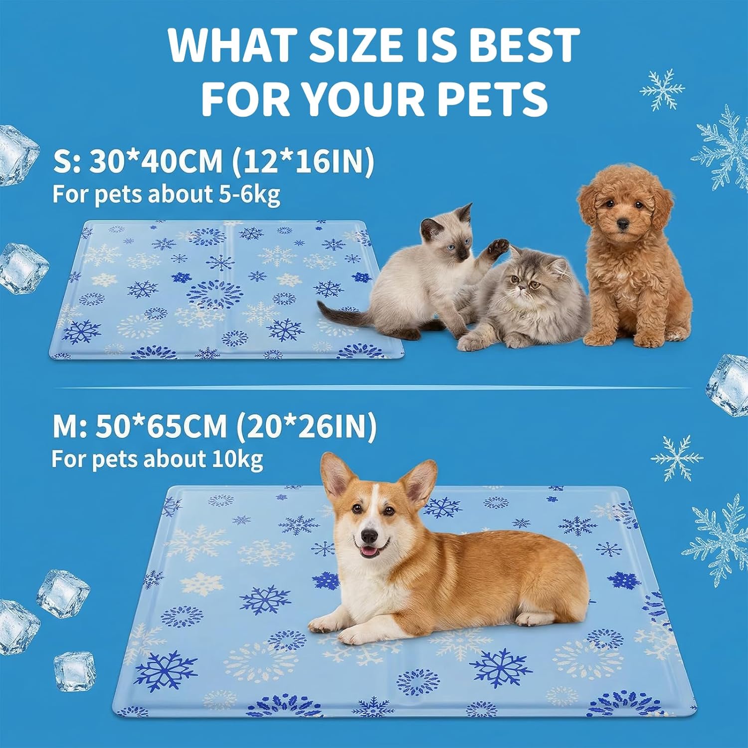 Thumbnail 3 de Qoosea Tappetino rinfrescante in gel autorinfrescante per cani e gatti 50×65 cm