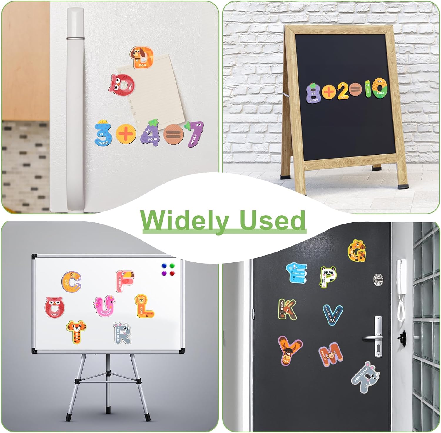 Thumbnail 6 de 52 Pcs Uppercase Magnetic Letters and Numbers for Children – Large Fridge Magnets with Animal & Fruit Designs