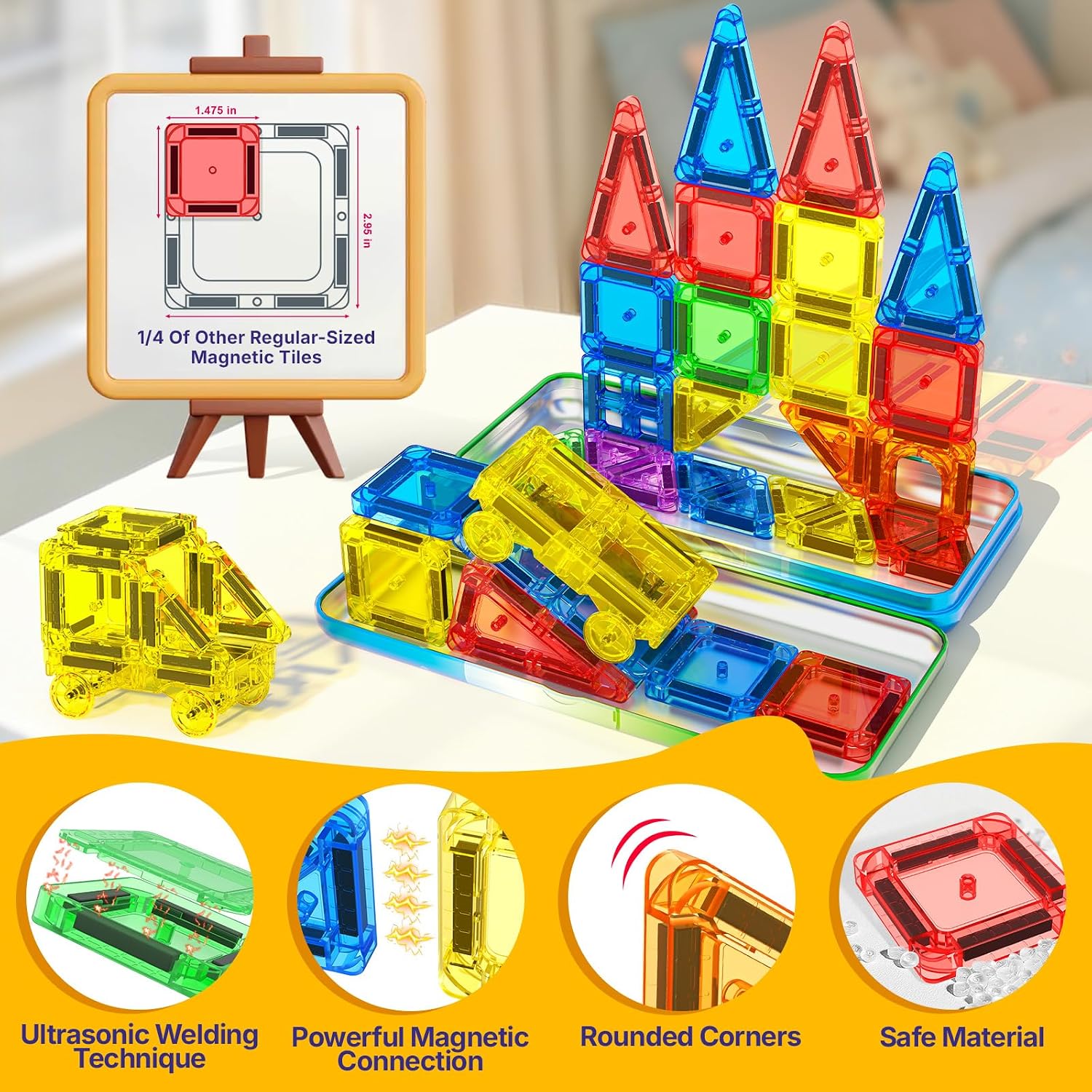 Detalle de IGIVI Magnetic Tile Set with 30 Tiles