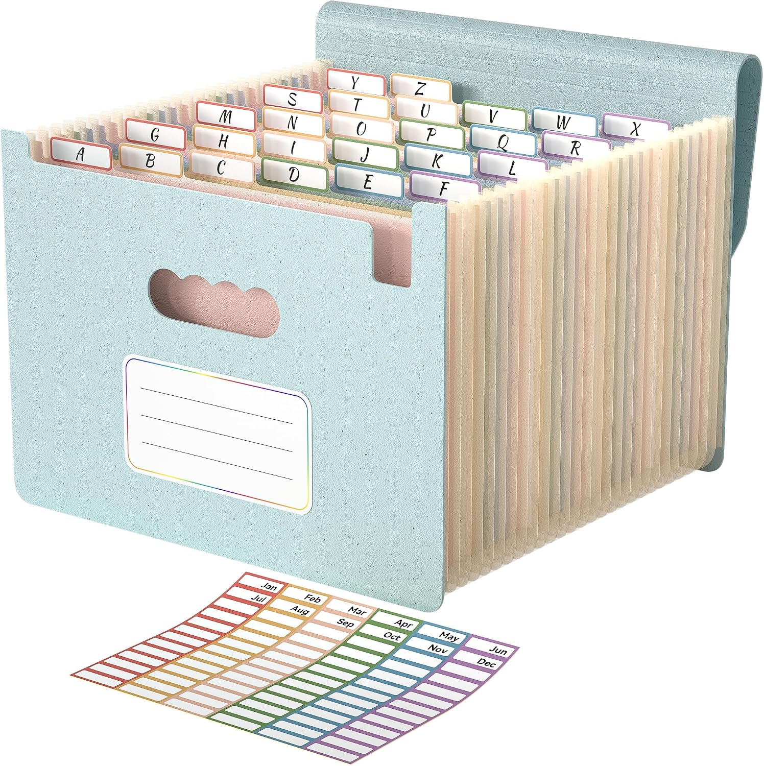 Detalle de ABC life 26-Pocket Accordion File Organizer, Dusty Blue, A4/Letter