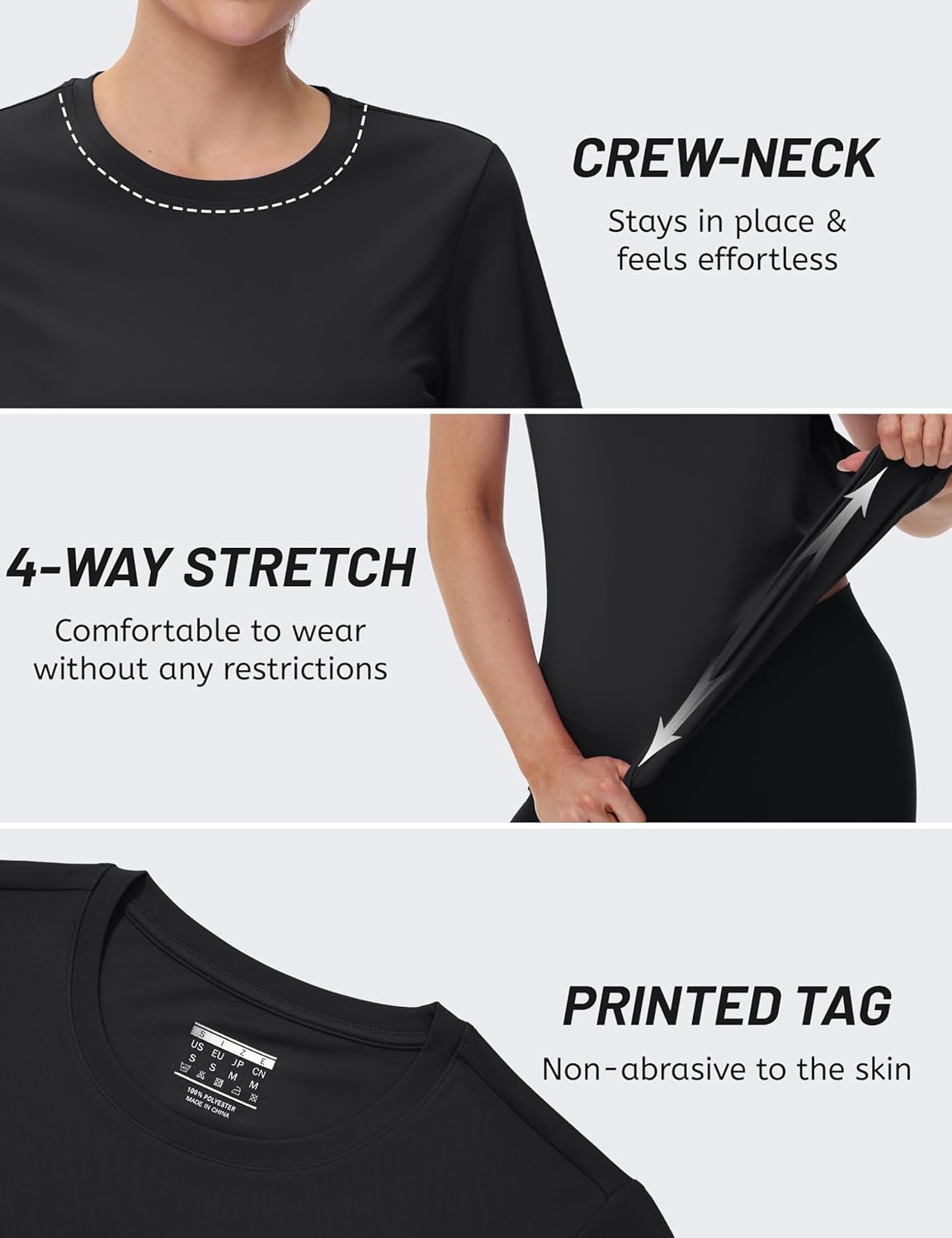 Detalle de TACVASEN Women’s Short Sleeve Quick Dry Outdoor Sport T-Shirt with UPF 50+ UV Protection