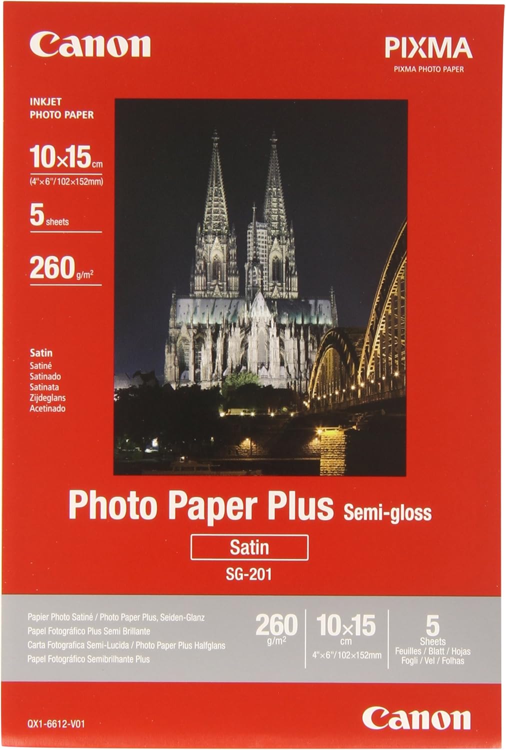 Detalle de Canon SG-201 Papier Photo Satiné 20x25 cm – 20 feuilles