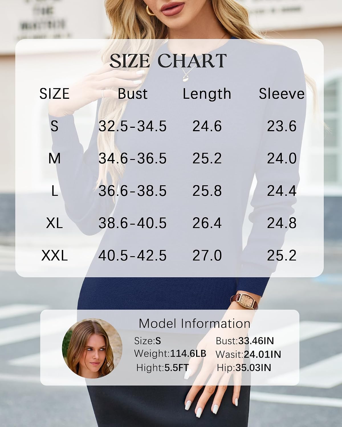Thumbnail 6 de Arach&Cloz Women’s Wool-Blend Crew-Neck Sweater for Fall Layering