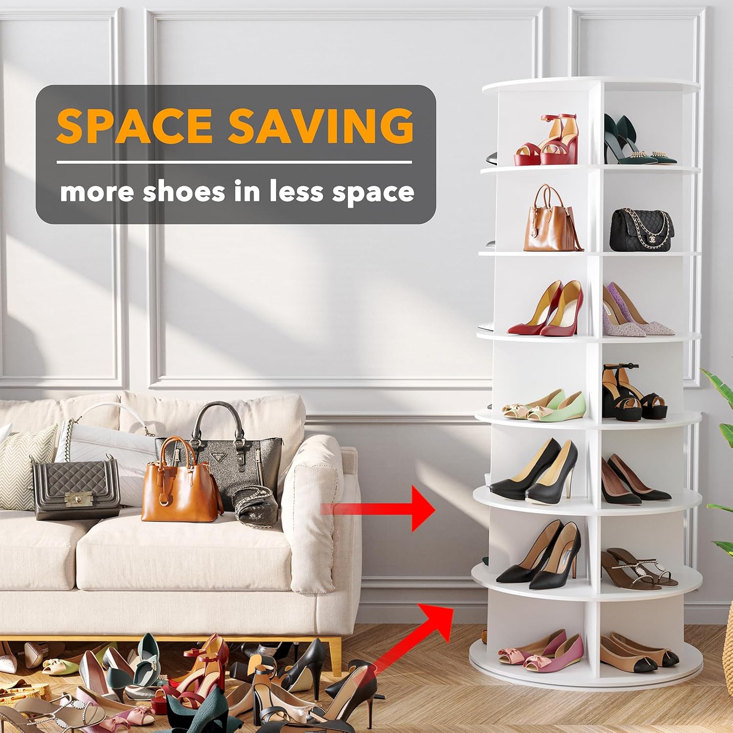Thumbnail 2 de SpaceAid 7-Tier Rotating Shoe Rack Tower