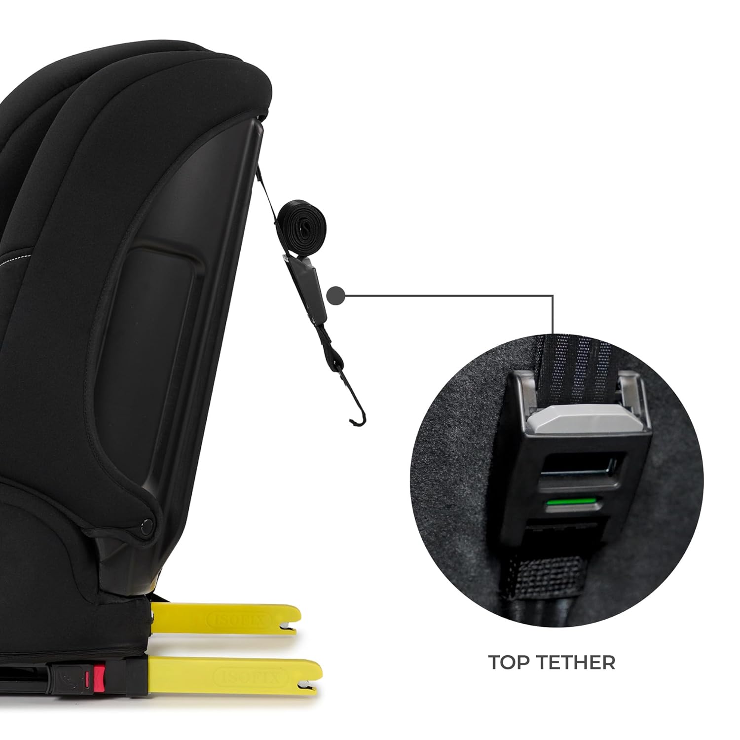 Thumbnail 4 de Kinderkraft SAFETY FIX 3 PRO 76-150 cm Kindersitz – Isofix, Top Tether, 5-Punkt-Gurt (Schwarz)