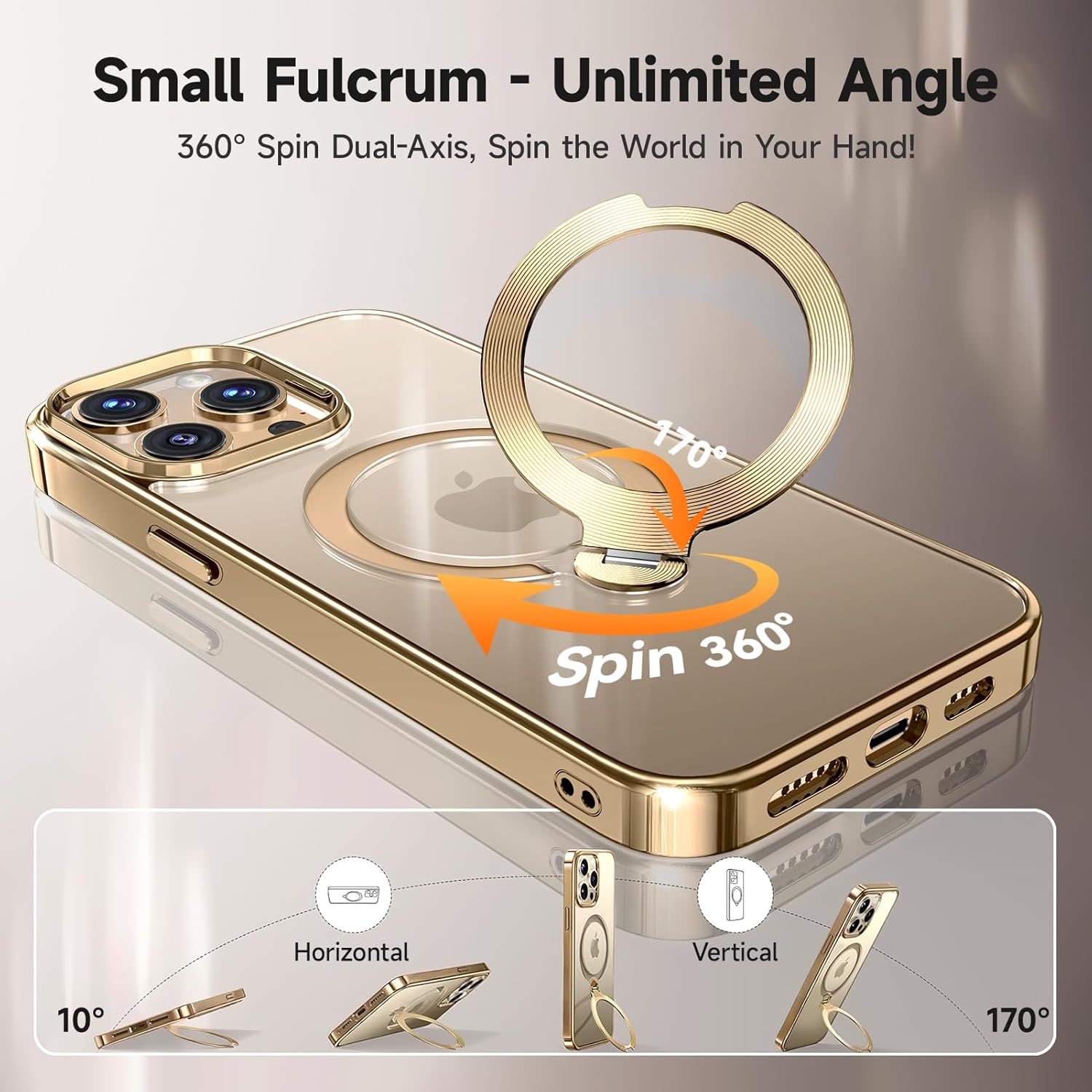 Thumbnail 1 de Tri-Shield Protection iPhone 13 Pro Max Case with 360° MagSafe CD Ring Stand + Screen & Camera Lens Protector