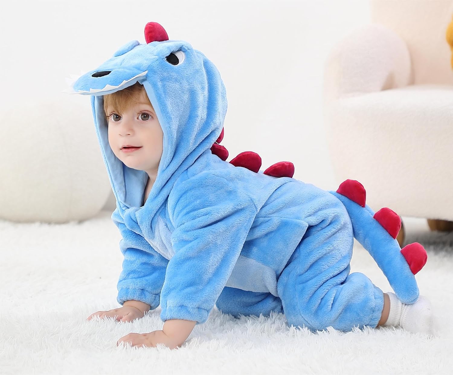 Thumbnail 5 de LOLANTA dinosauruskostuum voor baby’s: flanellen onesie met kap en staart