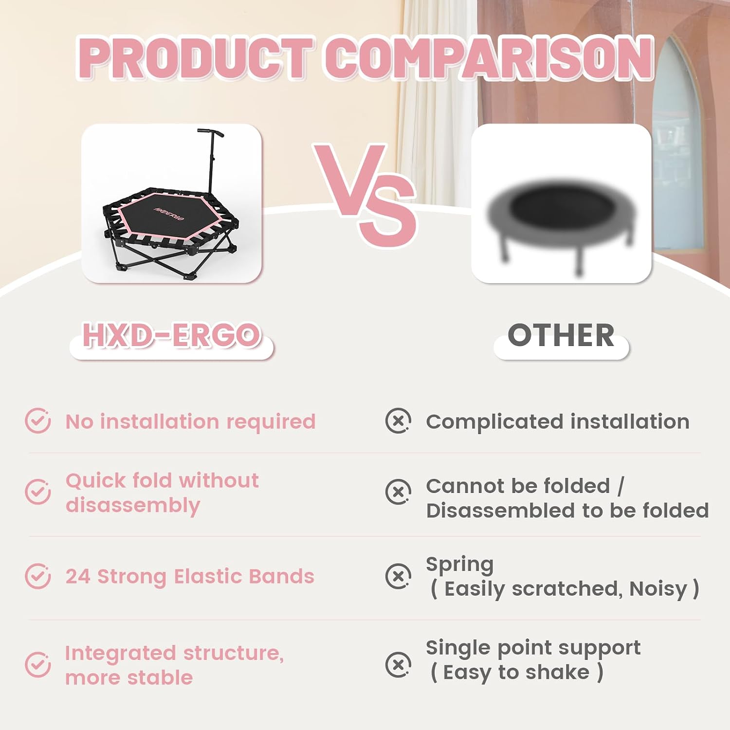 Thumbnail 6 de HXD-ERGO 42" Foldable Mini Trampoline 460 lbs