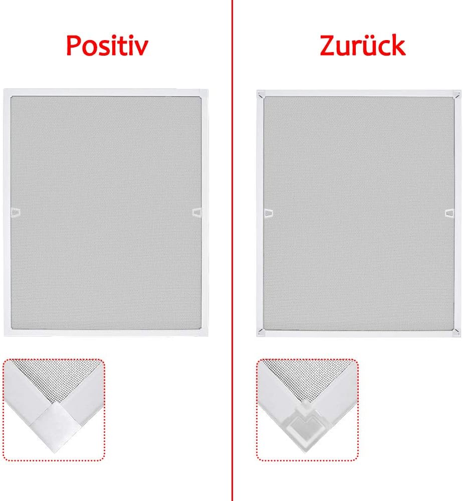 Thumbnail 4 de UISEBRT Insektenschutz Fliegengitter Fenster mit Alurahmen – 120×140 cm, Weiß (ohne Bohren, kein Schrauben)