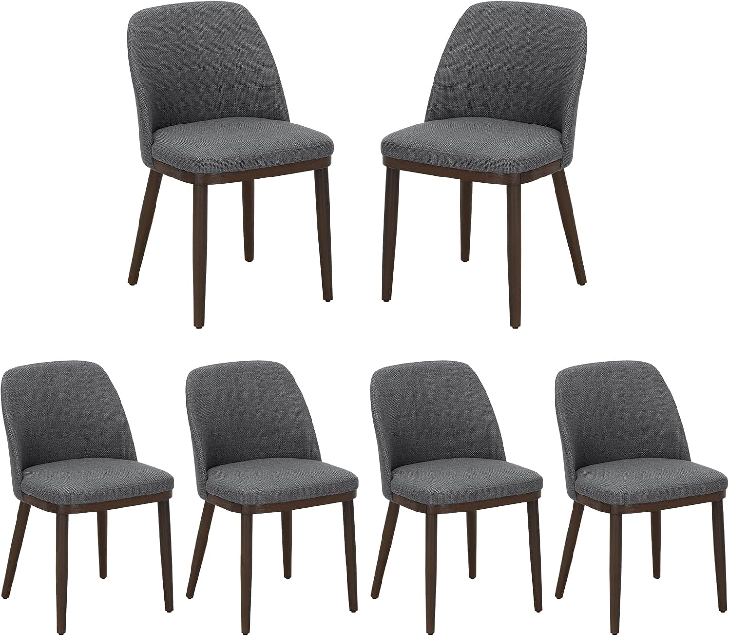 Detalle de COLAMY VC-3100-LGY-3B Upholstered Dining Chairs, Set of 6, Grey
