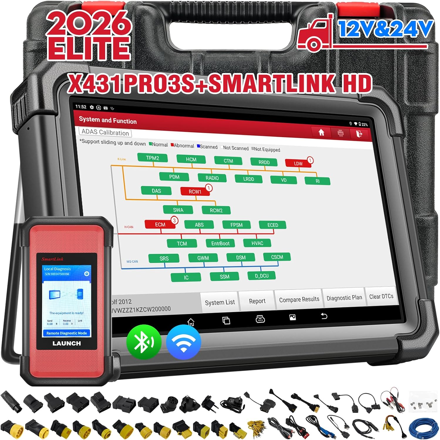 Detalle de LAUNCH X431 PRO3S+ Smartlink HD 12V/24V Scanner