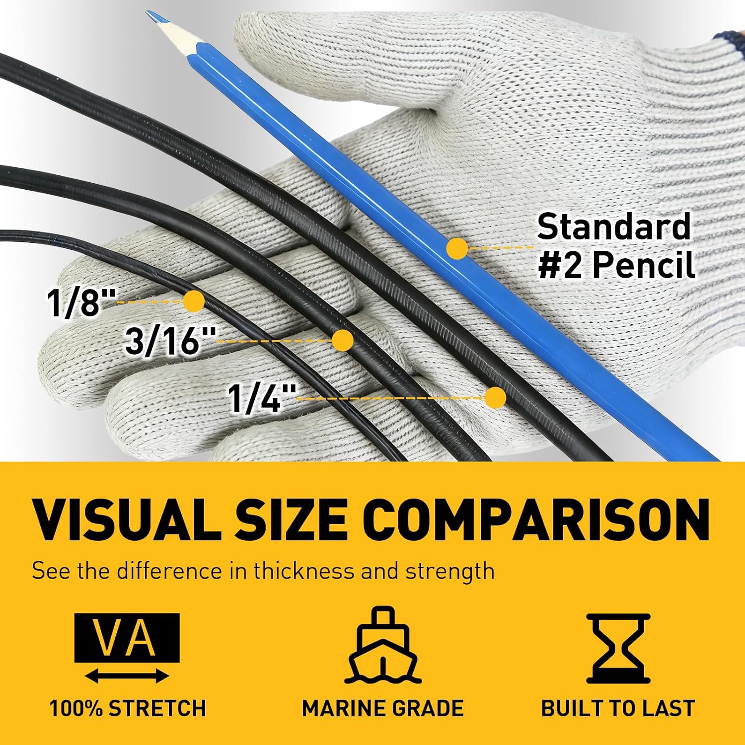 Thumbnail 3 de ELEAD 70190 Bungee Cord Roll, 1/4-Inch x 110 Feet, Black