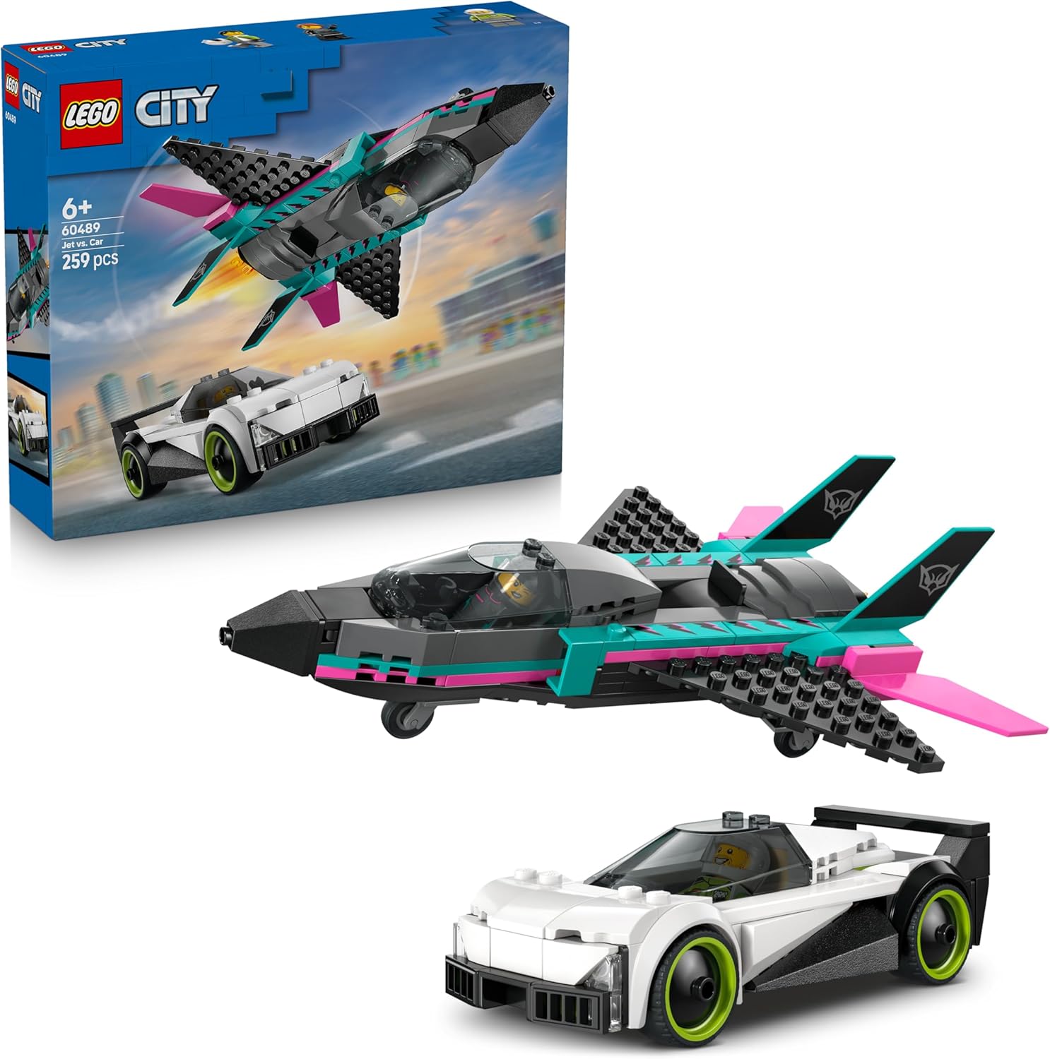 Detalle de LEGO City 60489 Jet vs Coche de juguete 6+