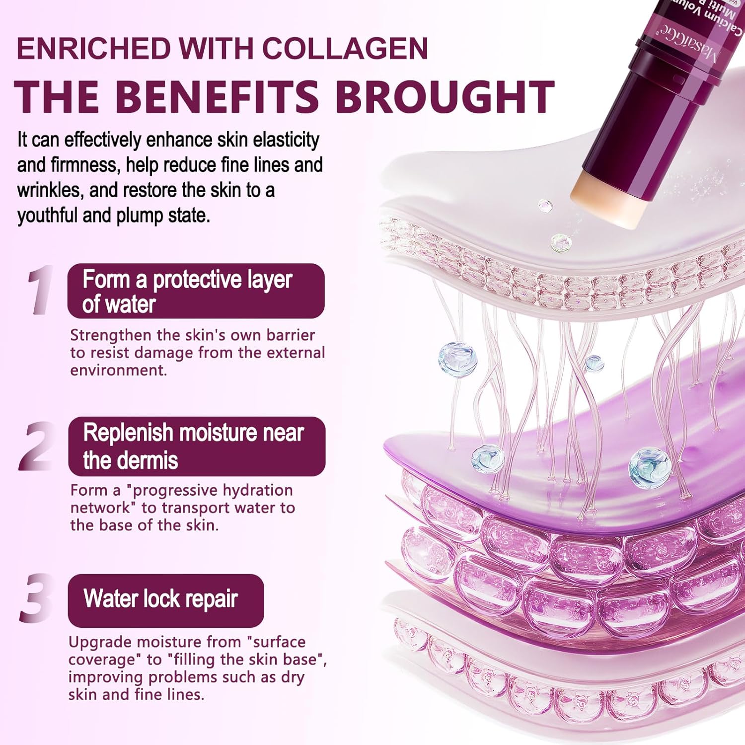 Thumbnail 5 de Feeliville Calcium Volume Multi Balm Stick (colágeno coreano) para cara, ojos y cuello