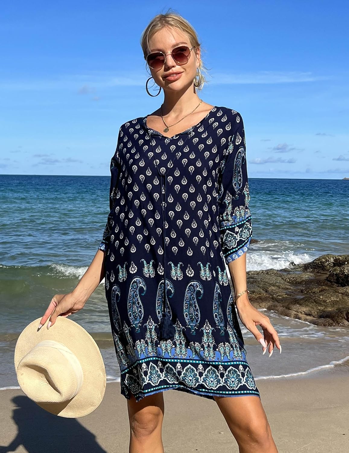 Thumbnail 3 de Zeagoo Sommerkleid Boho Tunika