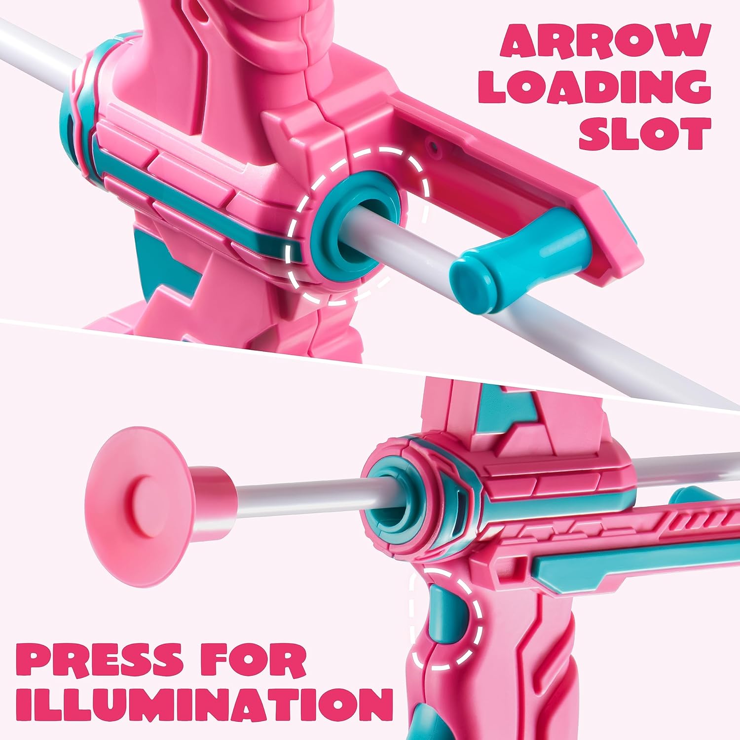 Thumbnail 3 de JOYIN Pink Bow and Arrow Set for Girls with LED Light-Up Bow