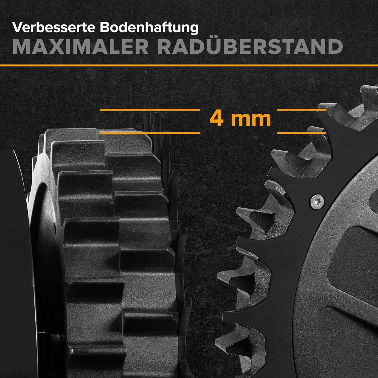 Thumbnail 2 de ROBO CLAWS Edelstahl Spikes schwarz für Worx Landroid S/M & Plus (2 mm) – 2× Traktionsspikes inkl. 12 Schrauben