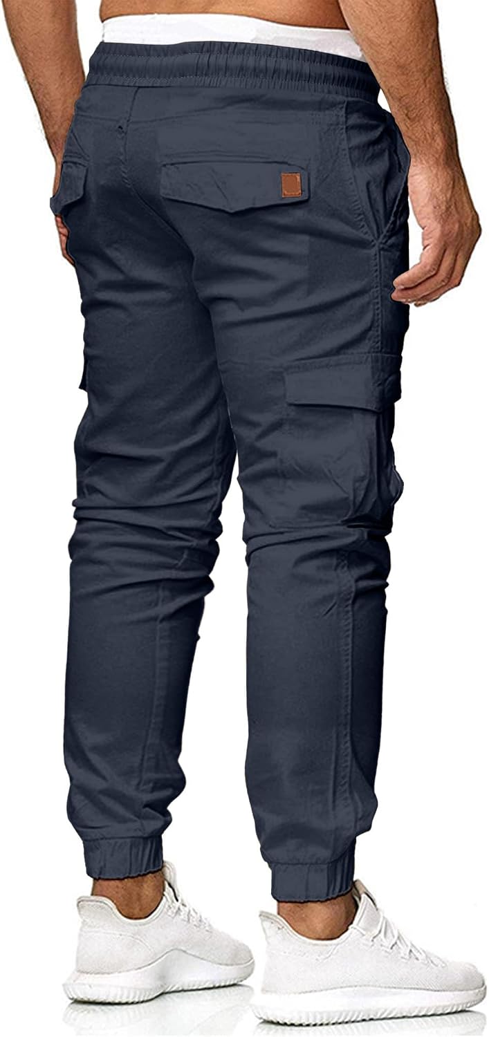 Detalle 2 de CTU Men's Cargo Joggers, Slim Fit with Elasticated Waist and Drawstring