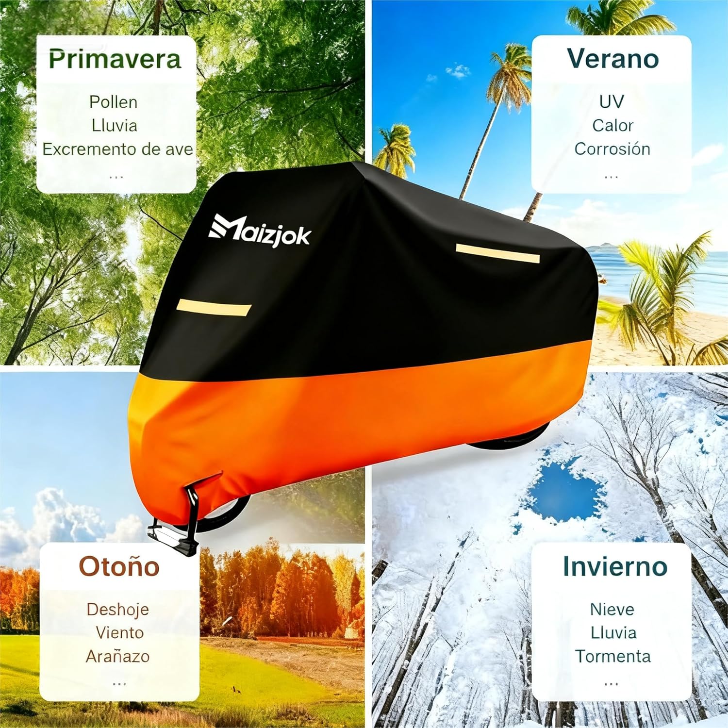 Thumbnail 5 de Maizjok Funda Moto Impermeable 245x105x125 cm