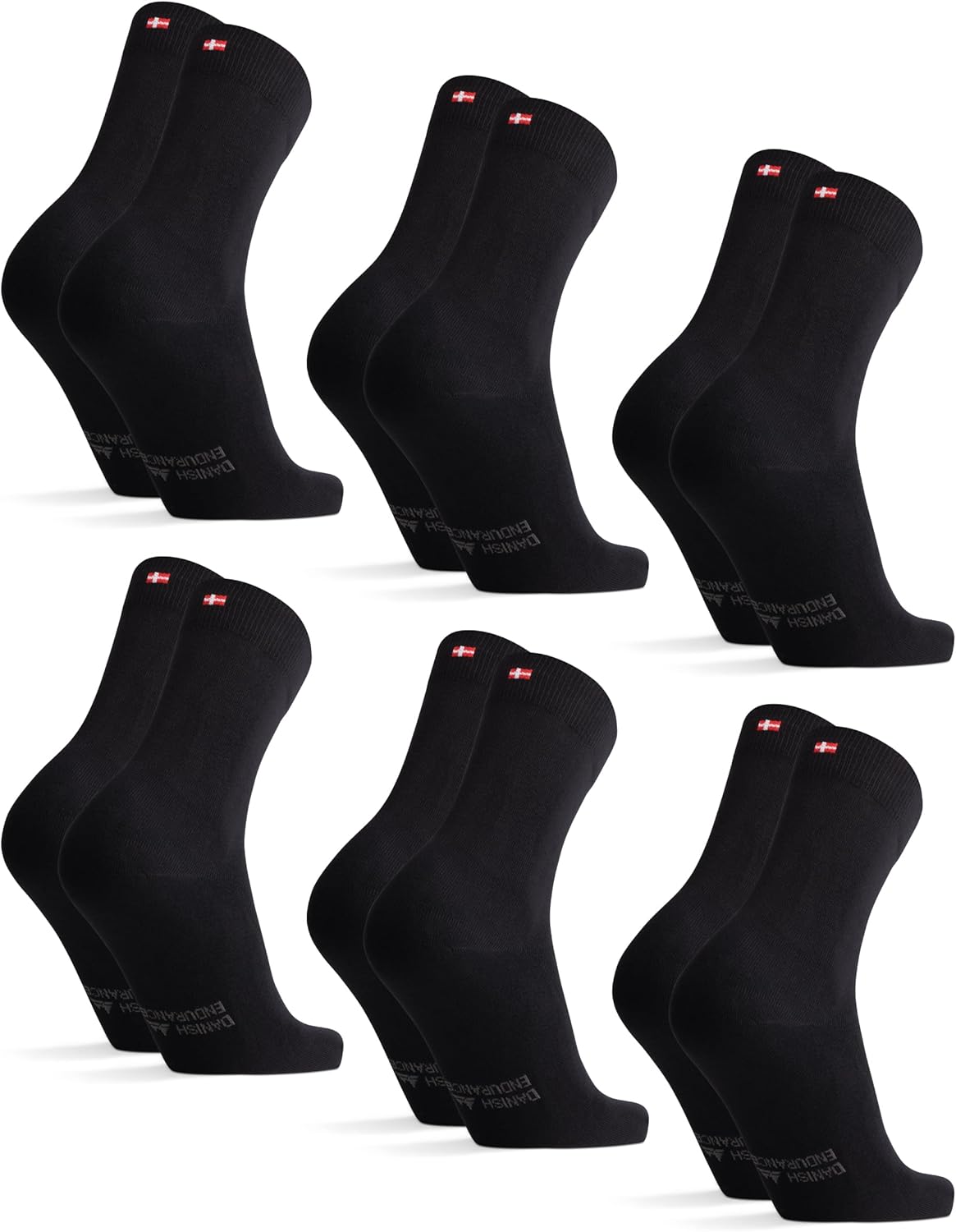 Detalle de DANISH ENDURANCE Calze Cotone Organico Pregiato – 6 Paia, morbide, traspiranti e made in Danimarca