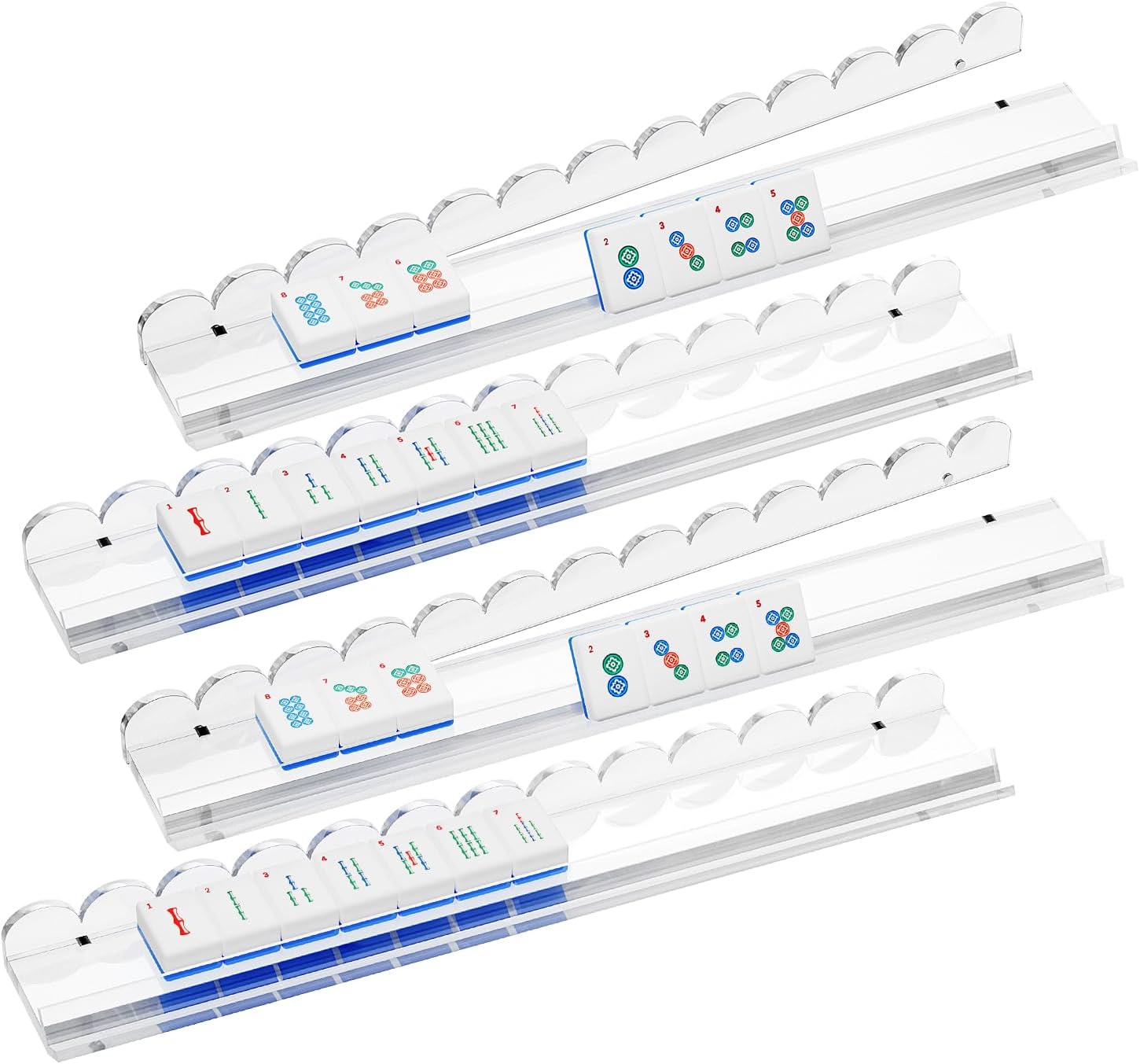 Detalle de American Mahjong Racks with Pushers — Premium Heavy-Duty 4-Pack