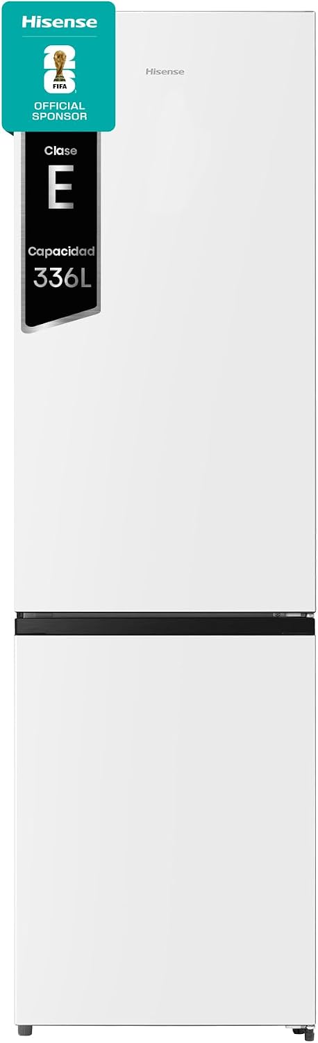 Imagen de Hisense RB440N4BWE - Frigorífico Combi, Eficiente Clase E, Capacidad 336 L con 200 cm Alto, Super Freeze, Botellero, Puerta Reversible, Silencioso 39dB, Color Blanco en OfertitasTOP