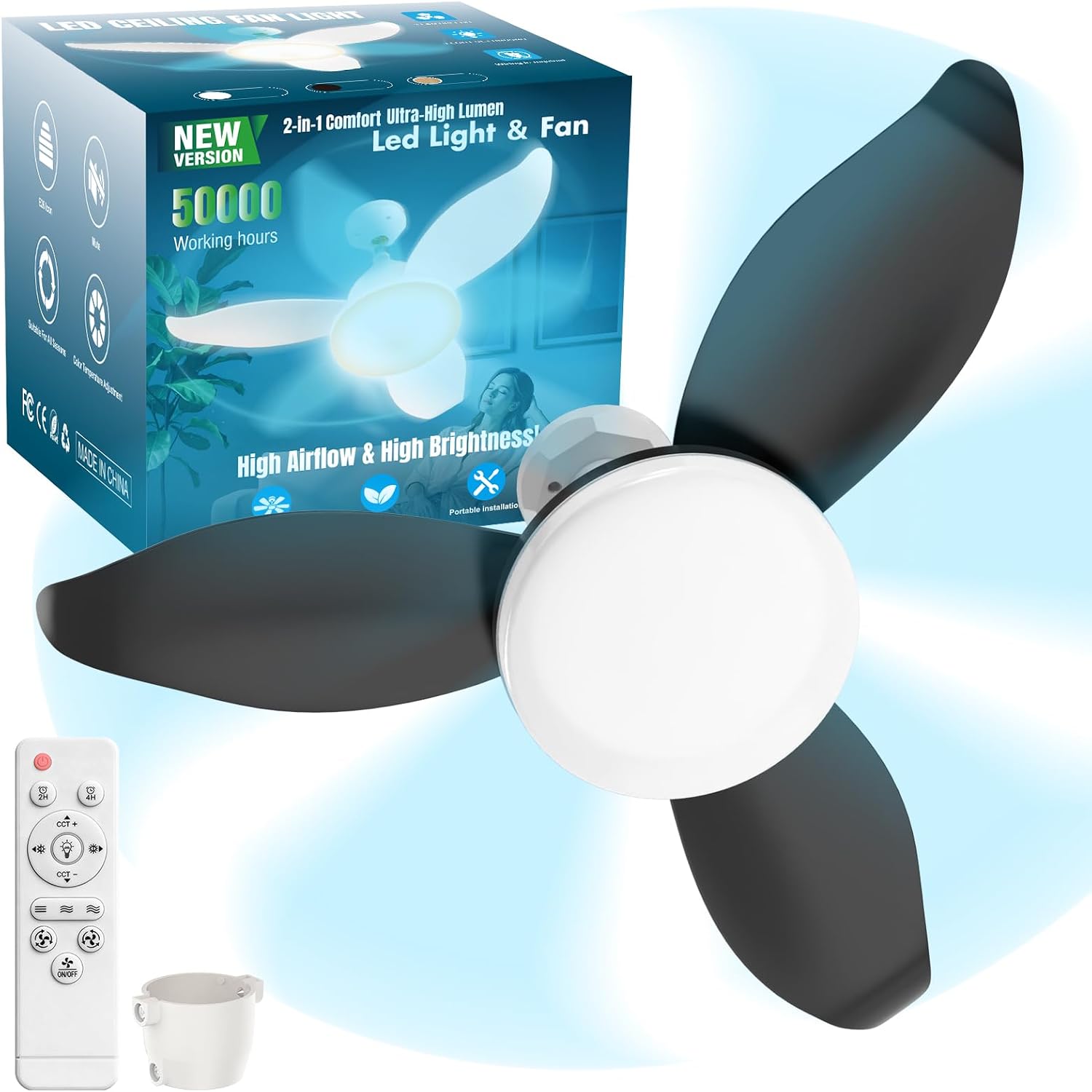 Detalle de WZZIW Socket Fan Light, 25-Inch