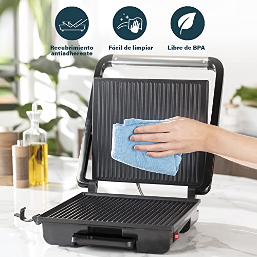 Detalle de Princess 112425 Parrilla Multifunción 2000W, Ideal para Sandwiches 🍞