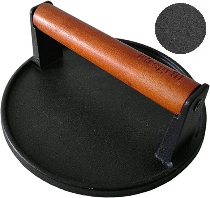 Thumbnail 6 de Firsgrill Burger Press (7.08" Round & 8.3" x 4.3" Rectangle) Heavy-Duty Cast Iron Smash Press with Wood Handle