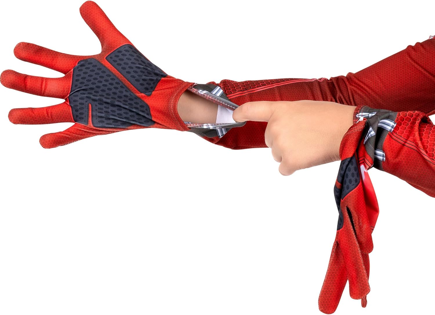 Detalle 2 de MARVEL Scarlet Spider Youth Zentai Costume with Stretch Spandex and Detachable Mask