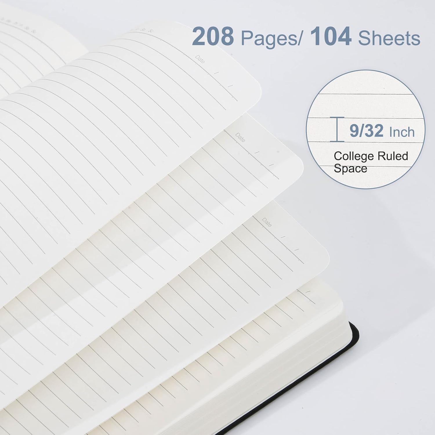 Detalle de Comix A4 Lined Journal Notebook, 208 Pages, 8.5" x 11", Hardcover