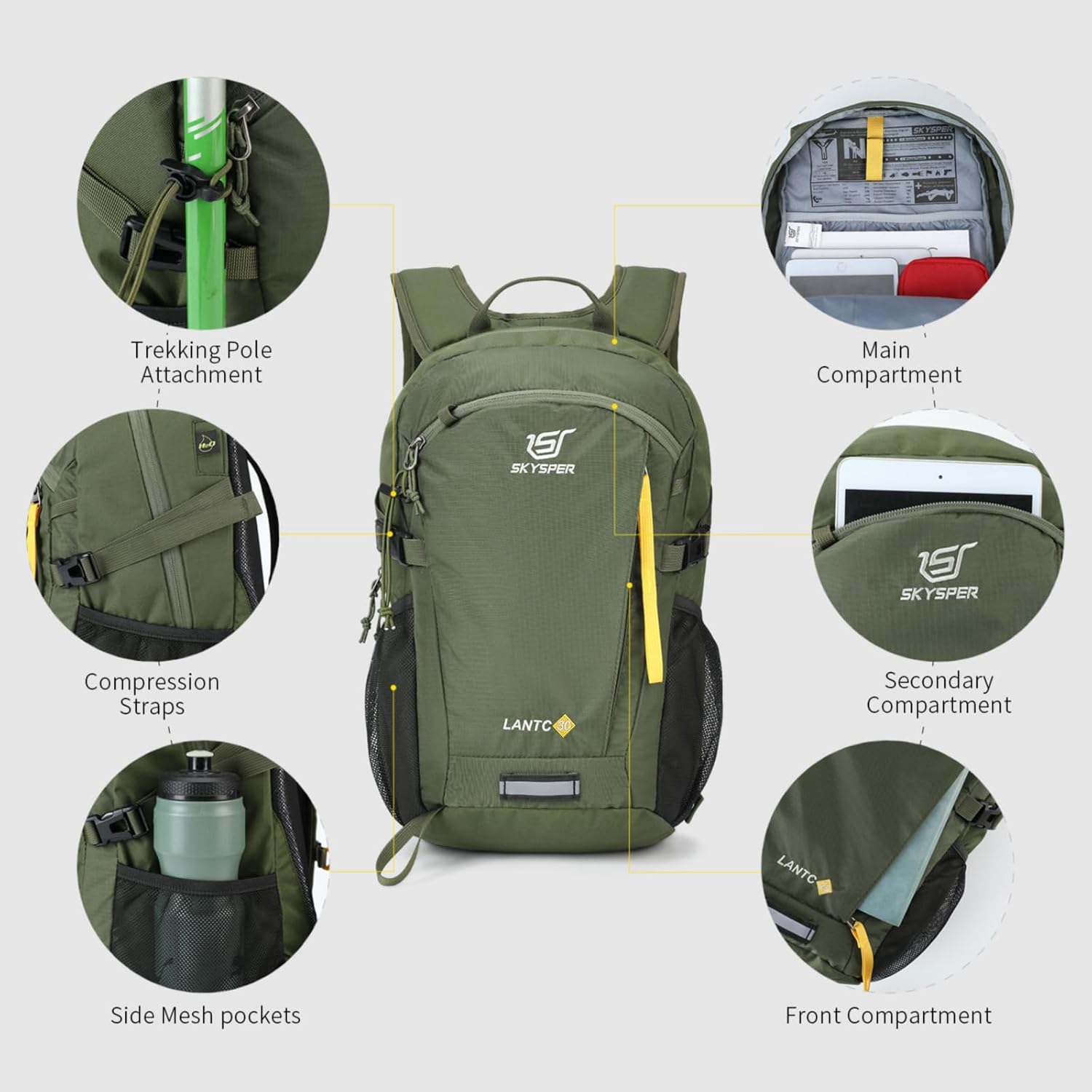 Detalle 2 de SKYSPER Leicht Wanderrucksack 30 L