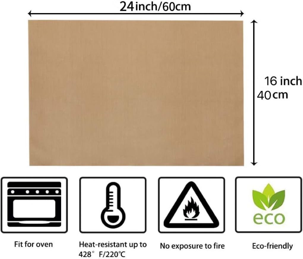 Detalle de Wah Shing Yuen Teflon-Ofeneinlagen 6er Set 40x60 cm