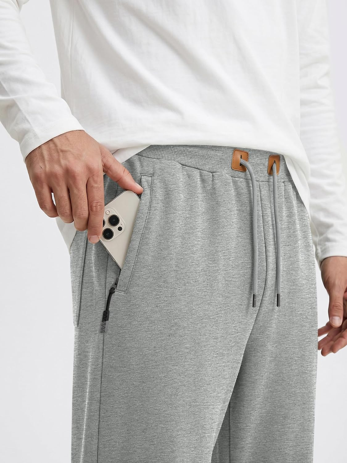 Thumbnail 1 de JMIERR ZM5M772082-P Men’s Wide-Leg Fleece Sweatpants with Zip Pockets