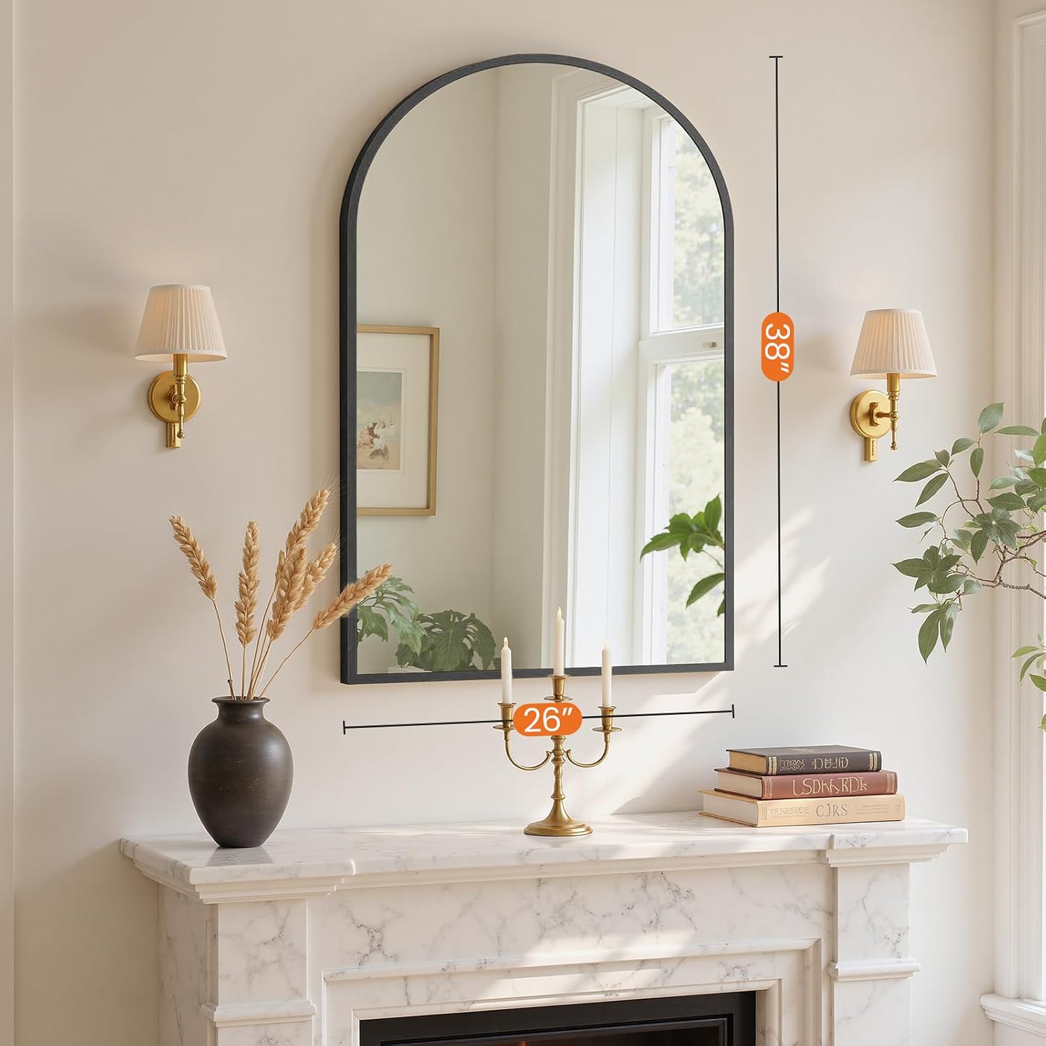 Detalle 2 de Sweetcrispy Arched Bathroom Mirror 26.5 x 38 inches