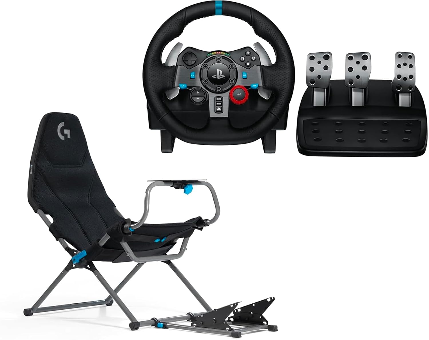 Imagen de Logitech G G29 Driving Force Racing Wheel with PlaySeat Challenge X Seat Edition – UK Plug (PS4/PS3/PC) en OfertitasTOP