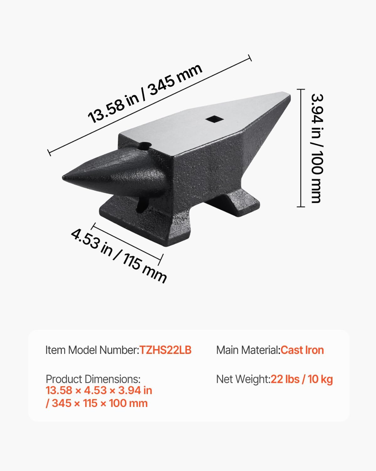 Thumbnail 6 de VEVOR Steel Anvil, 22 lb