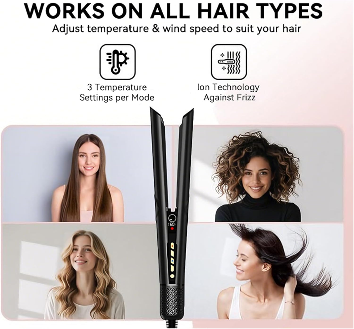 Thumbnail 3 de UMIGA Sèche-Cheveux Lisseur 2 en 1: lissage par air ionique et séchage rapide