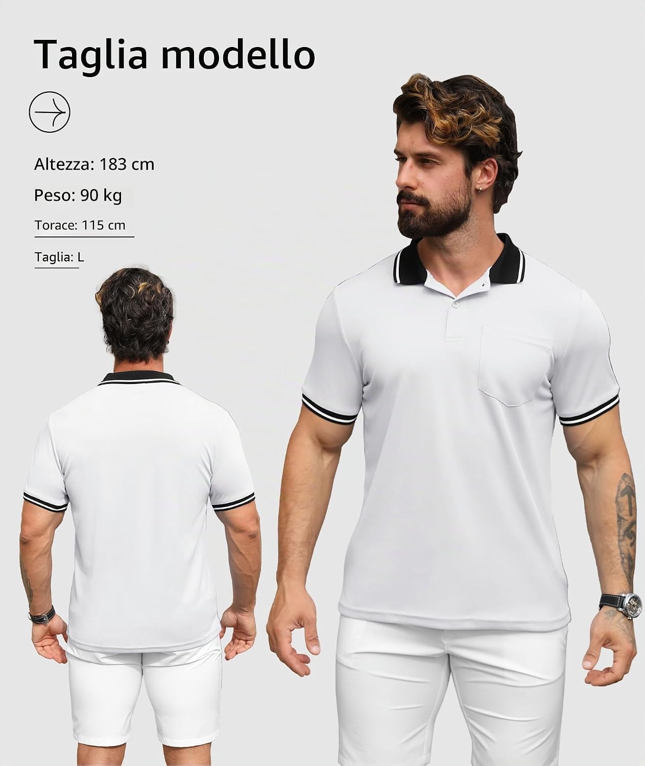 Detalle de SwissWell 3 Pezzi Polo Uomo Manica Corta Traspirante Estiva Golf Polo Shirt