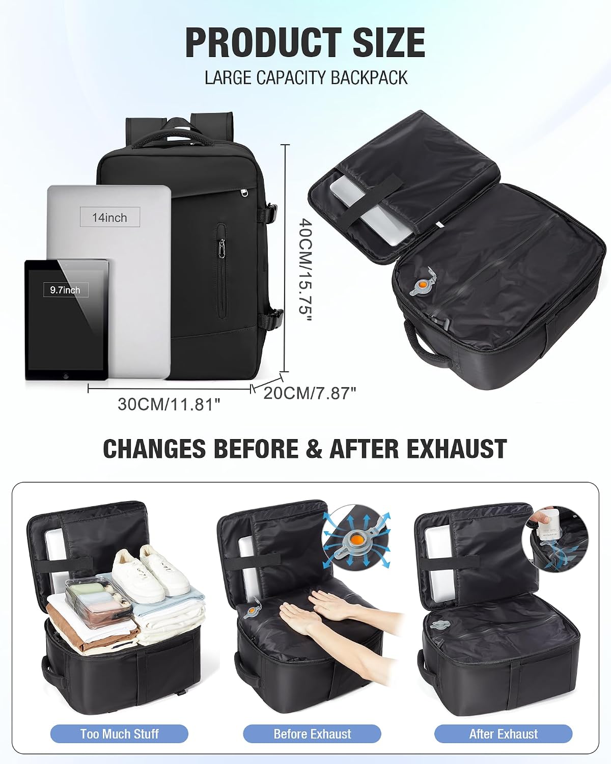 Thumbnail 4 de SZLX Vacuum Backpack 40x30x20 Ryanair Cabin