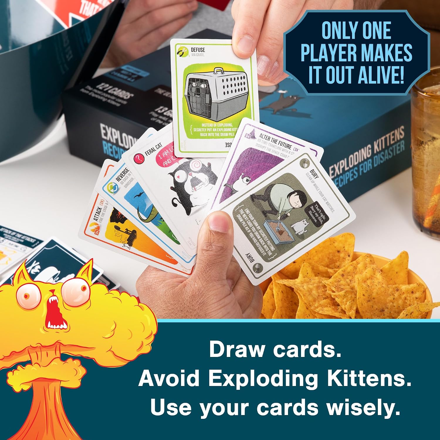 Detalle de Exploding Kittens Recipes for Disaster – Le Recueil ultime (13 modes) pour 2–5 joueurs