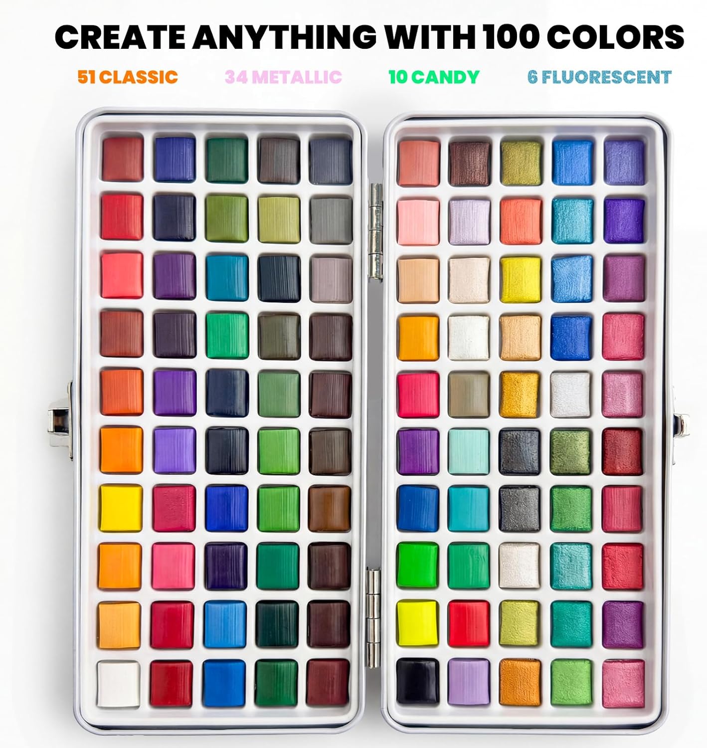 Thumbnail 5 de JusArt 100 Farben Aquarellfarben-Set – Reise-Set mit Handtasche, Metallic-Farbe und umfangreichem Zubehör