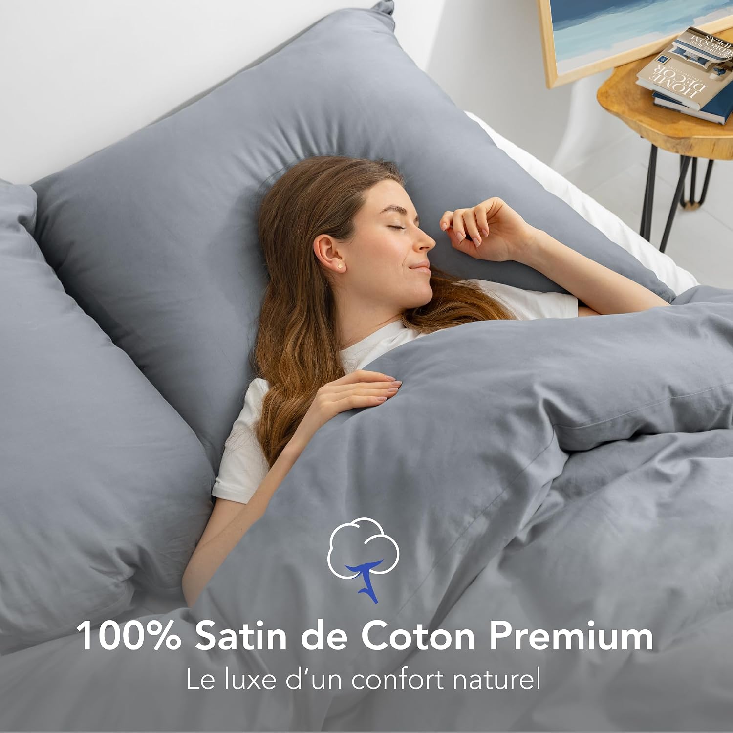 Thumbnail 2 de Dreamzie Housse de Couette 200x200 cm Gris
