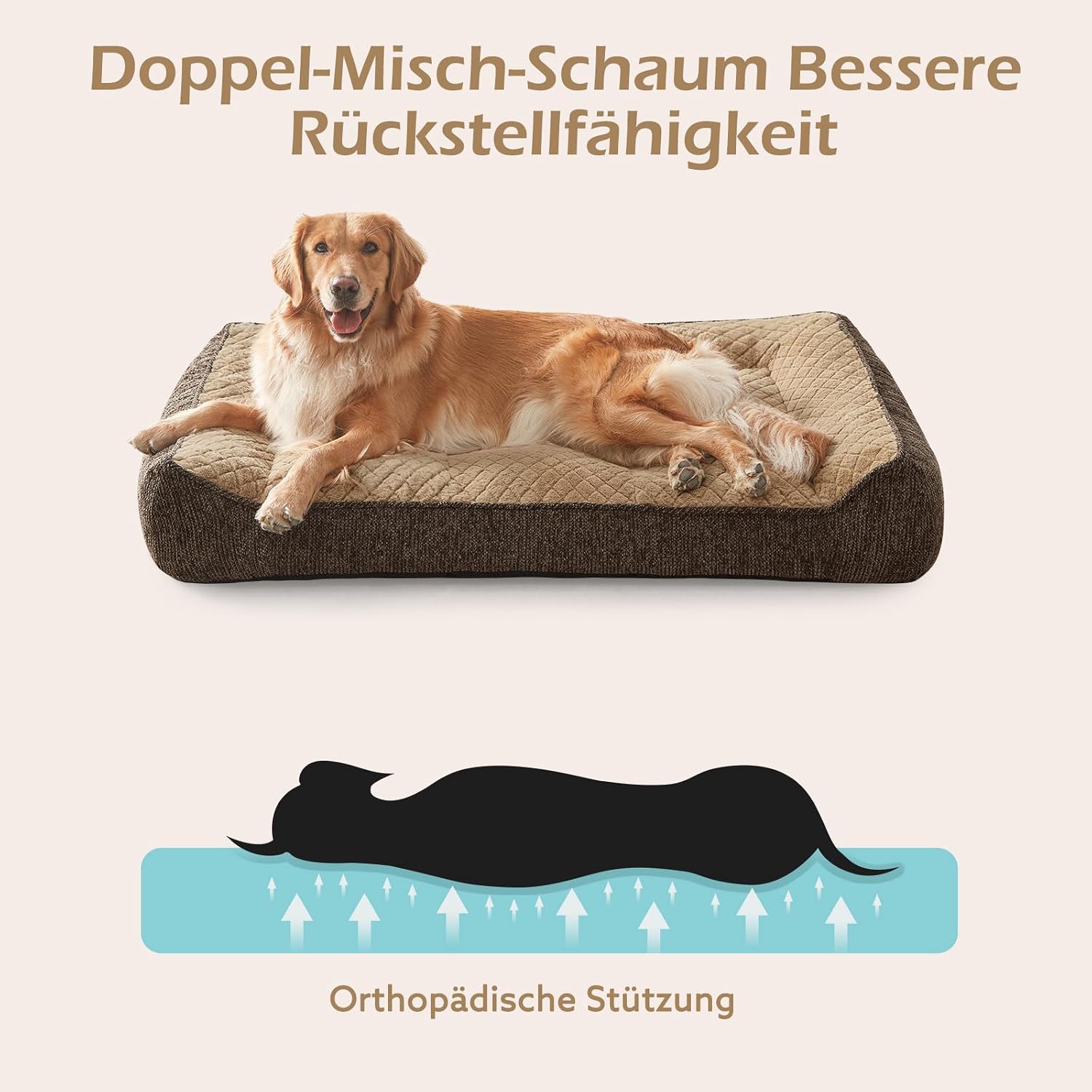 Detalle de JOEJOY Orthopädisches Hundebett 107x76x24cm