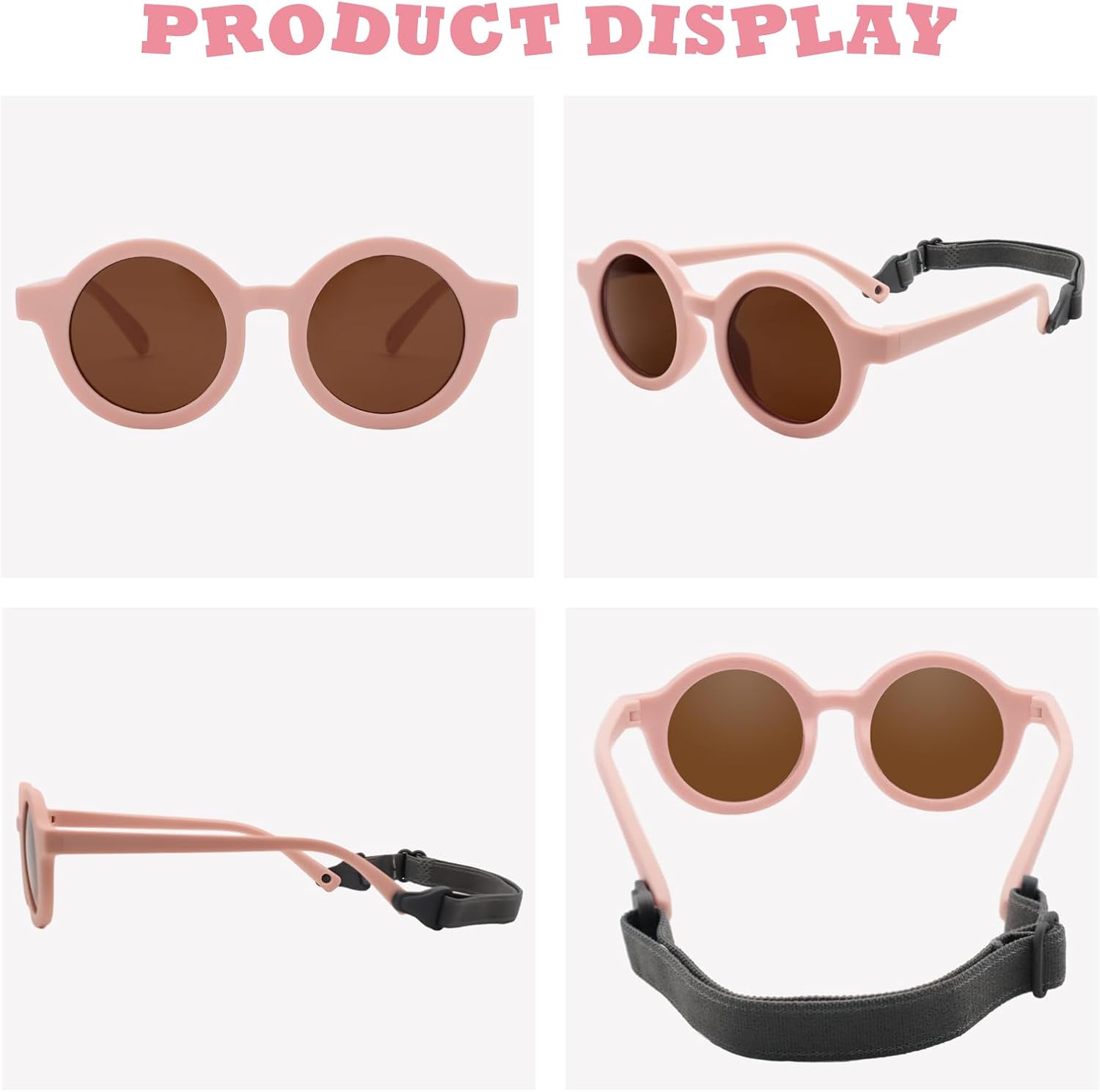 Detalle de LOJUDI Baby Sunglasses 0-24 Months with Strap – Polarised, UV400 Protection
