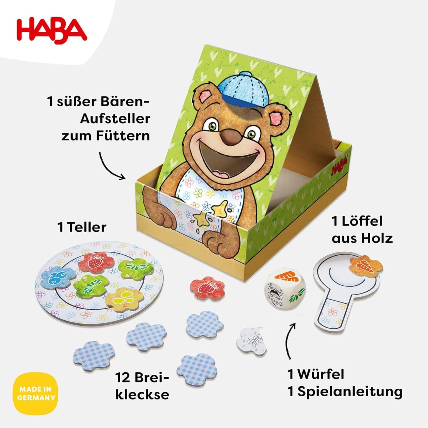 Detalle de HABA Meine ersten Spiele: Bärenhunger – Kinderspiel für 1–3 Spieler, ab 2 Jahren