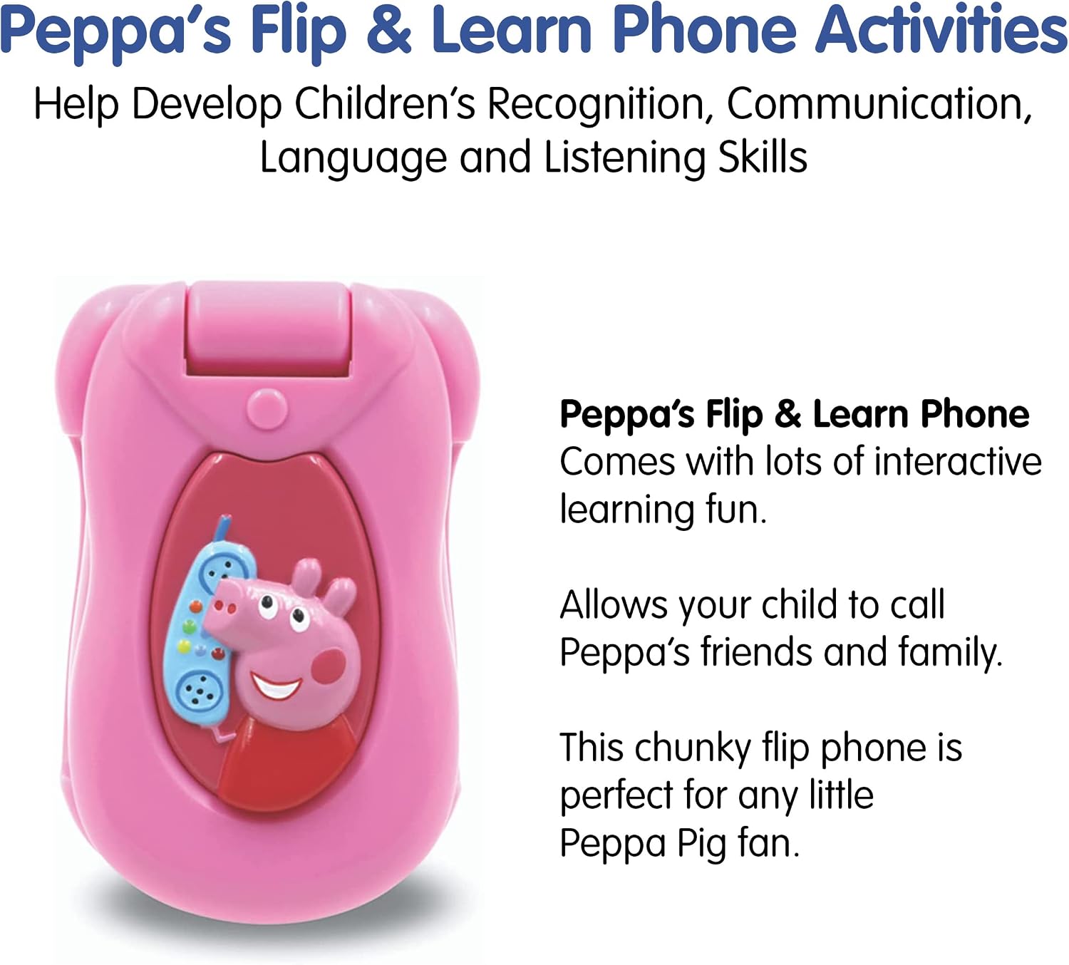 Thumbnail 2 de Peppa Pig PP06 Flip & Learn Toy Phone 3+
